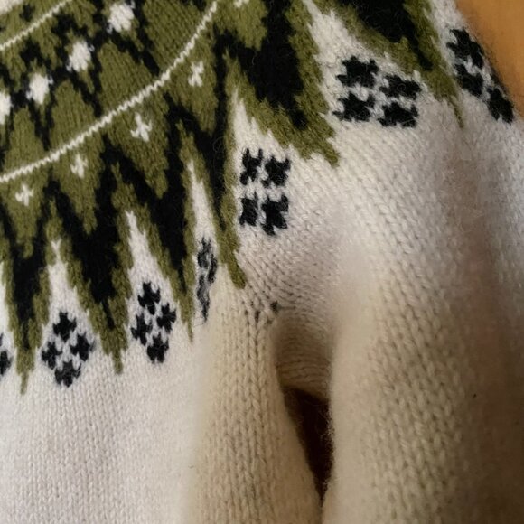 Norse Knit Vintage 100% Wool Norwegian Nordic Fair Isle Sweater Hand Knit - Picture 5 of 14